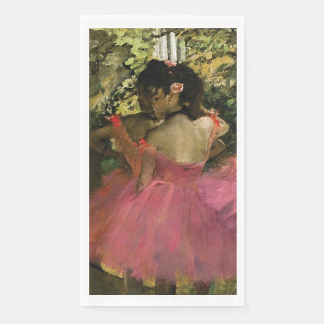 Servilleta De Papel Ballerinas en rosa de Edgar Degas (Anverso)