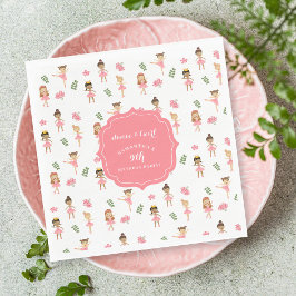 Servilleta De Papel Ballet Dance & Twirl Ballerina Rosa Cumpleaños