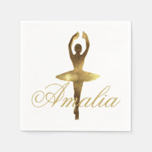 Ballet Fiesta de danza Gold Ballerina Añadir nombr