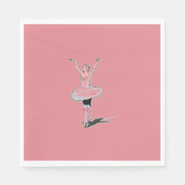 Servilleta De Papel Ballet Tema Ballerina Rosa Chica Cumpleaños