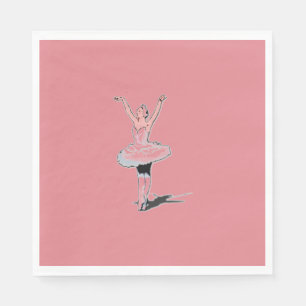 Servilleta De Papel Ballet Tema Ballerina Rosa Chica Cumpleaños