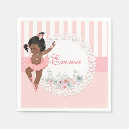 Servilleta De Papel Balletista Falda de Tutú Rosa Rayas Flores Encaje