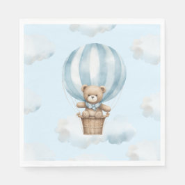 Servilleta De Papel Balón caliente Teddy Bear Neutral Baby Shower Napk