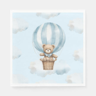 Servilleta De Papel Balón caliente Teddy Bear Neutral Baby Shower Napk