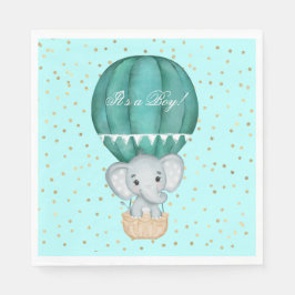 Servilleta De Papel Balón de aire caliente bebé elefante Baby Shower
