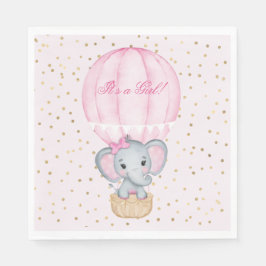Servilleta De Papel Balón de aire caliente Bebé Niña Elefante Baby Sho
