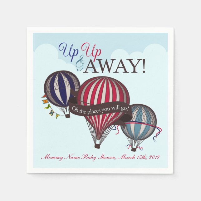 Servilleta De Papel Balón de aire caliente Náuseas de ducha (Anverso)