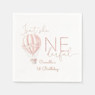 Servilleta De Papel Balón de Aire Caliente Rosado Maravilloso Chica Pr