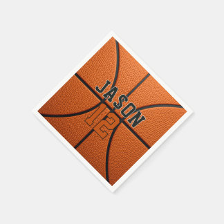 Servilleta De Papel Balón de Baloncesto Personalizado con Nombre y Eda