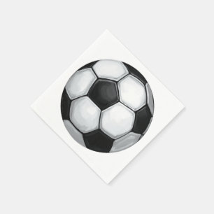 Servilleta De Papel Balón de fútbol blanco y negro