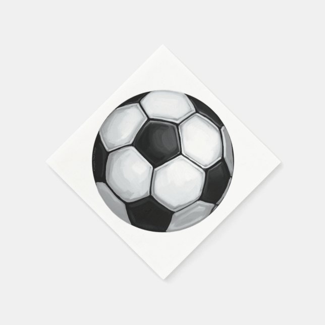 Servilleta De Papel Balón de fútbol blanco y negro (Borde)