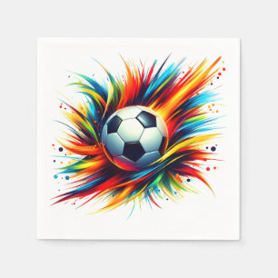 Servilleta De Papel Balón de fútbol futurista abstracto
