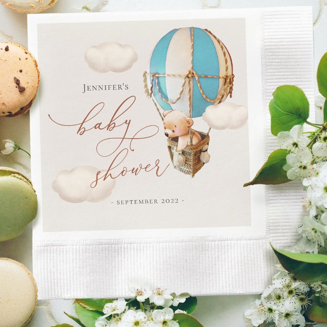 Servilleta De Papel Balón de oso azul Baby Shower Boy Paper Napkins (Subido por el creador)