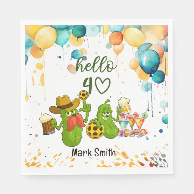 Servilleta De Papel Baloncesto 40 cumpleaños (Anverso)