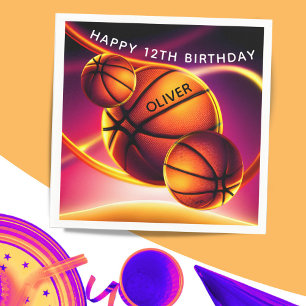 Servilleta De Papel Baloncesto Ball Sports Happy Birday Fiesta