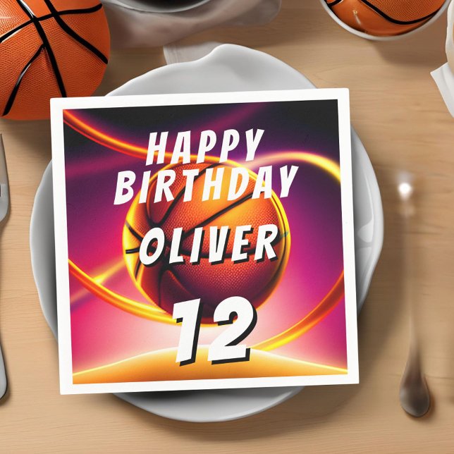 Servilleta De Papel Baloncesto Ball Vivid Sports Happy Birday (Subido por el creador)