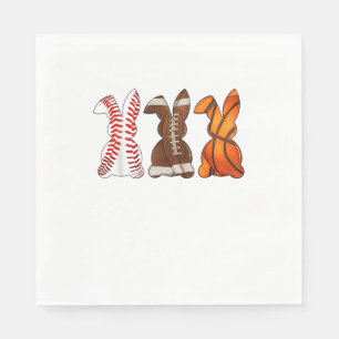 Servilleta De Papel Baloncesto Béisbol Deportes Pascua Bunny R