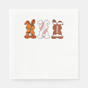 Servilleta De Papel Baloncesto Béisbol Deportes Pascua Bunny R