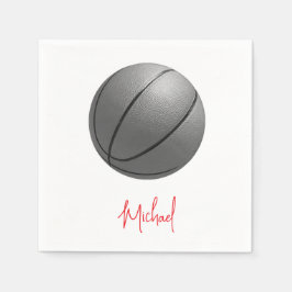 Servilleta De Papel Baloncesto blanco y negro tu nombre Personalizado