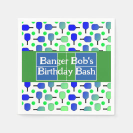 Servilleta De Papel Baloncesto Cumpleaños Blue Green Paddle Ball Banca
