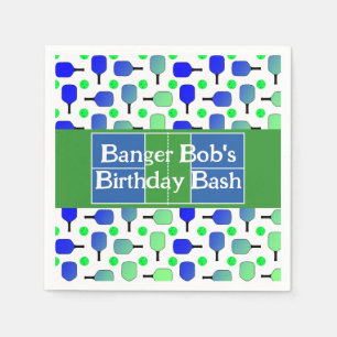 Servilleta De Papel Baloncesto Cumpleaños Blue Green Paddle Ball Banca