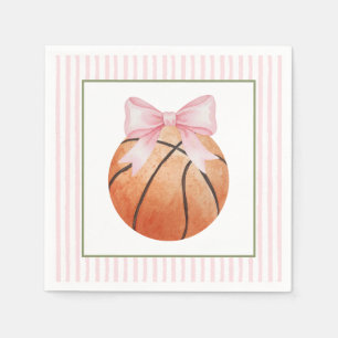 Servilleta De Papel Baloncesto de franja rosa 