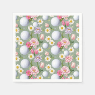 Servilleta De Papel Baloncesto de golf con flores
