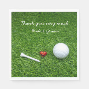 Servilleta De Papel Baloncesto de golf y tee con amor por el boda