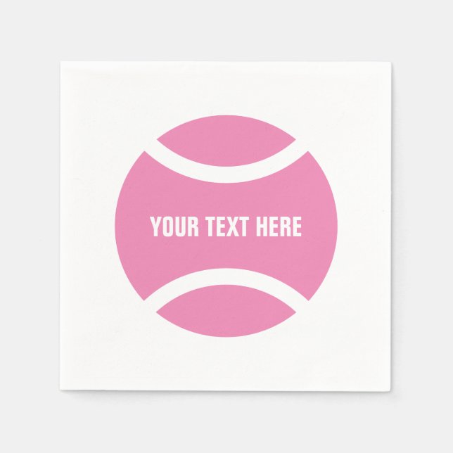 Servilleta De Papel Baloncesto de tenis rosa personalizado (Anverso)