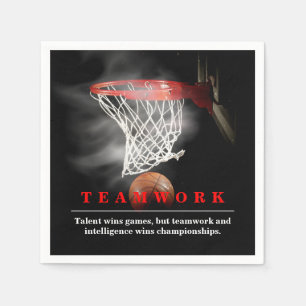 Servilleta De Papel Baloncesto de Trabajo en Equipo Motivacional Inspi