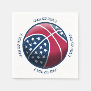 Servilleta De Papel Baloncesto del 4 de Julio