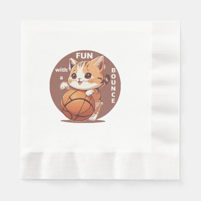 Servilleta De Papel baloncesto gatito (Anverso)
