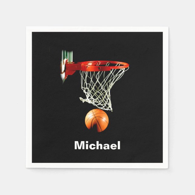 Servilleta De Papel Baloncesto Reemplazar por su nombre (Anverso)