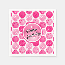 Servilleta De Papel Baloncesto rosa y bolas blancas personalizadas