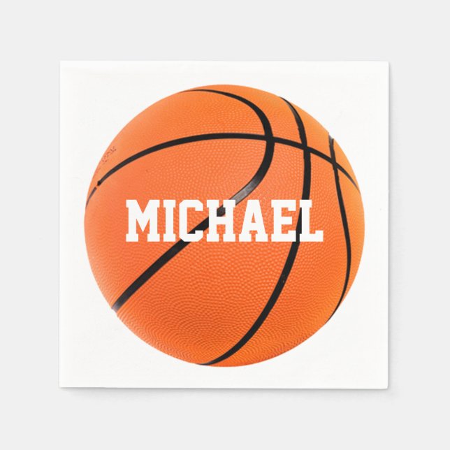 Servilleta De Papel Baloncesto Su Nombre (Anverso)