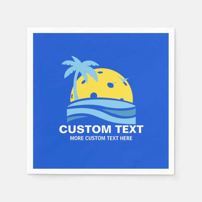 Servilleta De Papel Baloncesto Sun Palm Trees Personalizado Fiesta de  (Anverso)