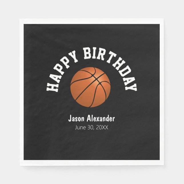 Servilleta De Papel Baloncesto Tema Cumpleaños Partido Napkins Tablewa (Anverso)