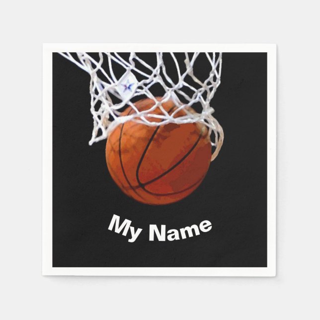 Servilleta De Papel Baloncesto Tu Nombre Personalizado (Anverso)