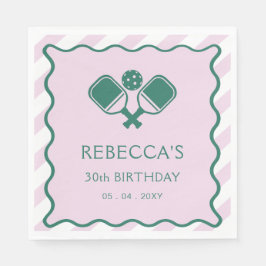 Servilleta De Papel Baloncesto verde rosa retro 30 cumpleaños