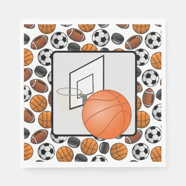 Servilleta De Papel Baloncesto Y Hoop (Anverso)