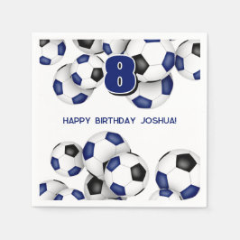 Servilleta De Papel balones de fútbol azules y negros para fiesta de c