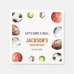 Servilleta De Papel Balones Deportivos Todos los Deportes Divirtámonos