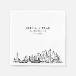 Servilleta De Papel Baltimore Boda Papel Minimalista Cocktail Napkin