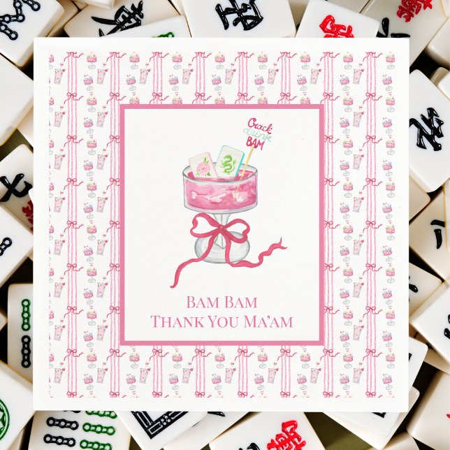 Servilleta De Papel Bam Bam Gracias Mamáes'am Mahjong Bebe Tiles Funny (Subido por el creador)