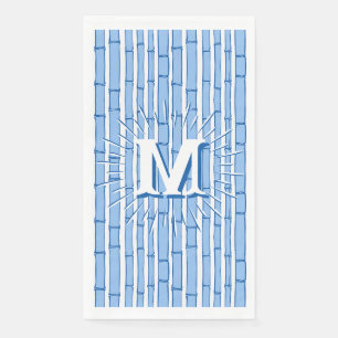 Servilleta De Papel Bambooey Bamboo Stripe en Azul Personalizado