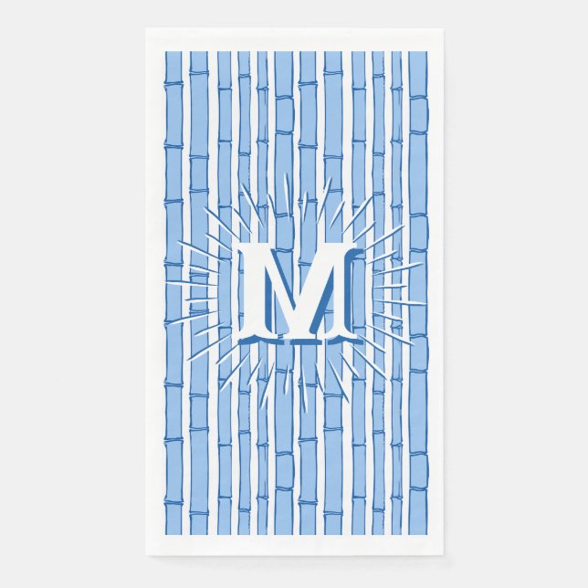 Servilleta De Papel Bambooey Bamboo Stripe in Blue Personalized (Anverso)