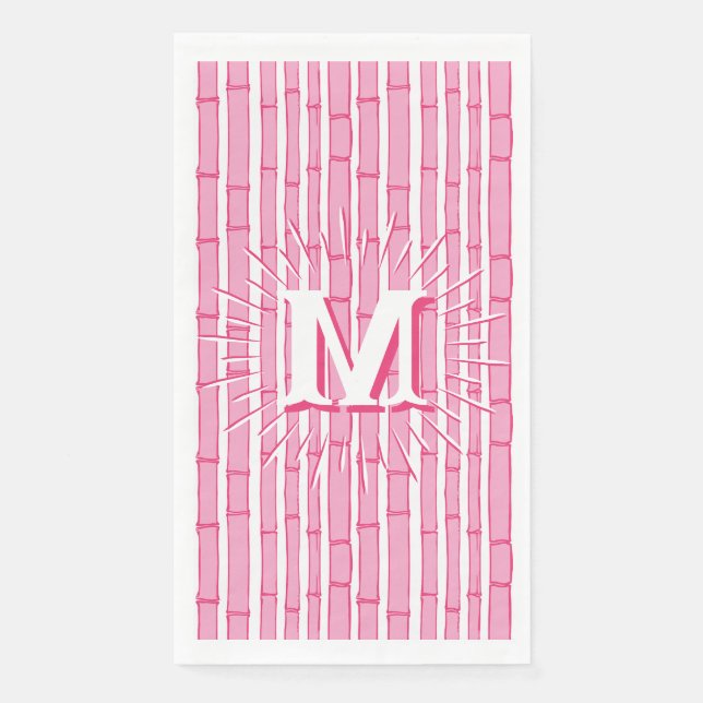 Servilleta De Papel Bambooey Bamboo Stripe in Pink Personalized (Anverso)