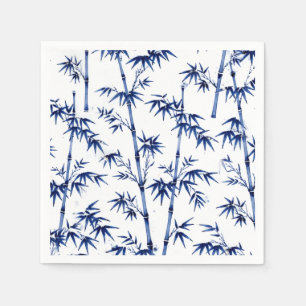 Servilleta De Papel Bambú Afortunado Estilo Imari Azul Blanco 