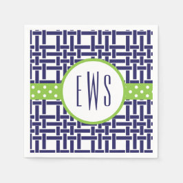 Servilleta De Papel Bambú y Grosgrain Monogramed Fiesta Napkins