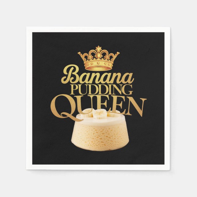 Servilleta De Papel Banana Pudding Queen Ultimate diseño para postre (Anverso)